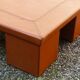 Cognac leather coffee table, vintage 1980s.