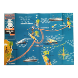 Beautiful poster map of New Caledonia and Tahiti