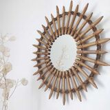 44cm rattan sun mirror