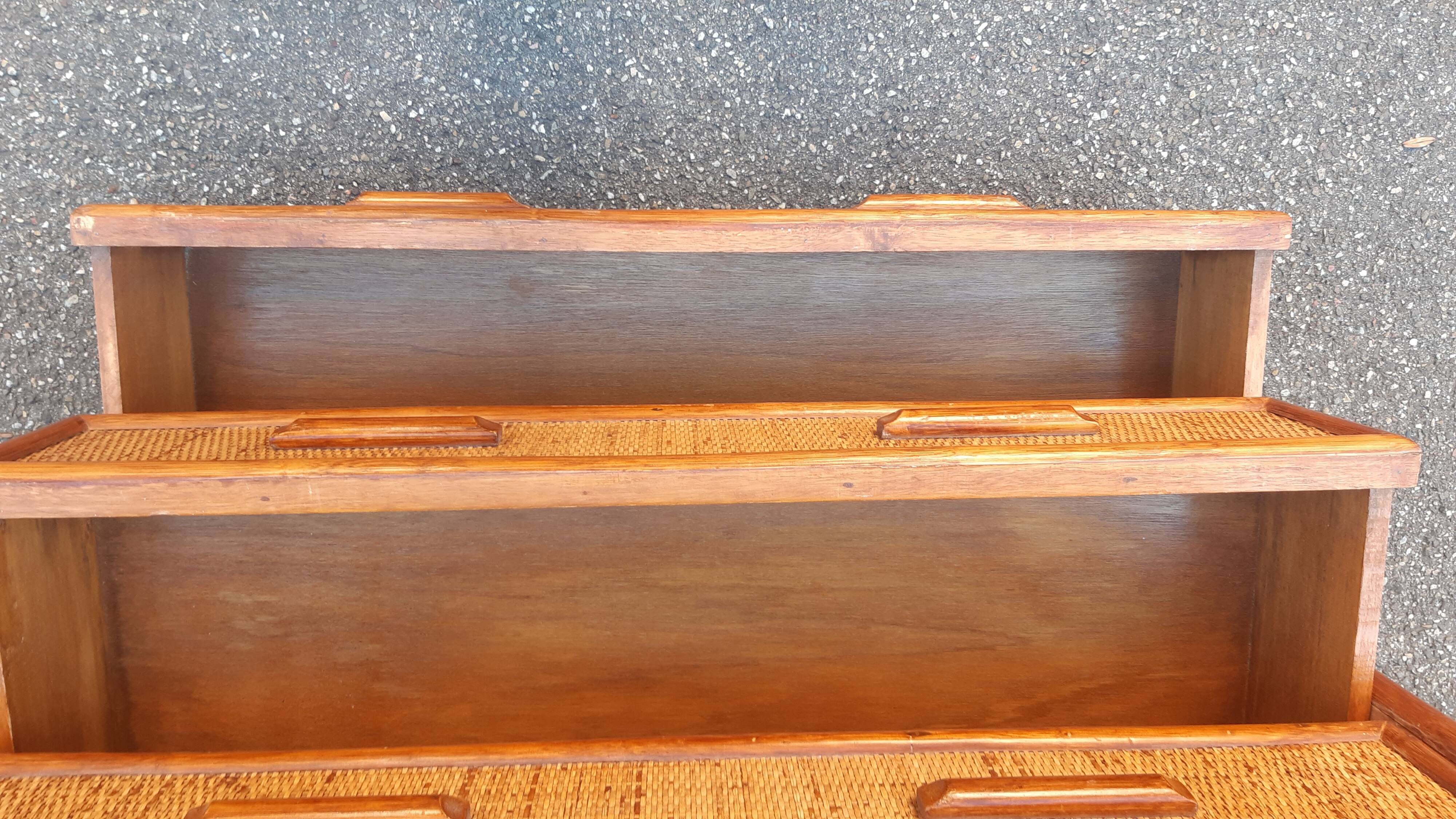 Commode osier et bambou