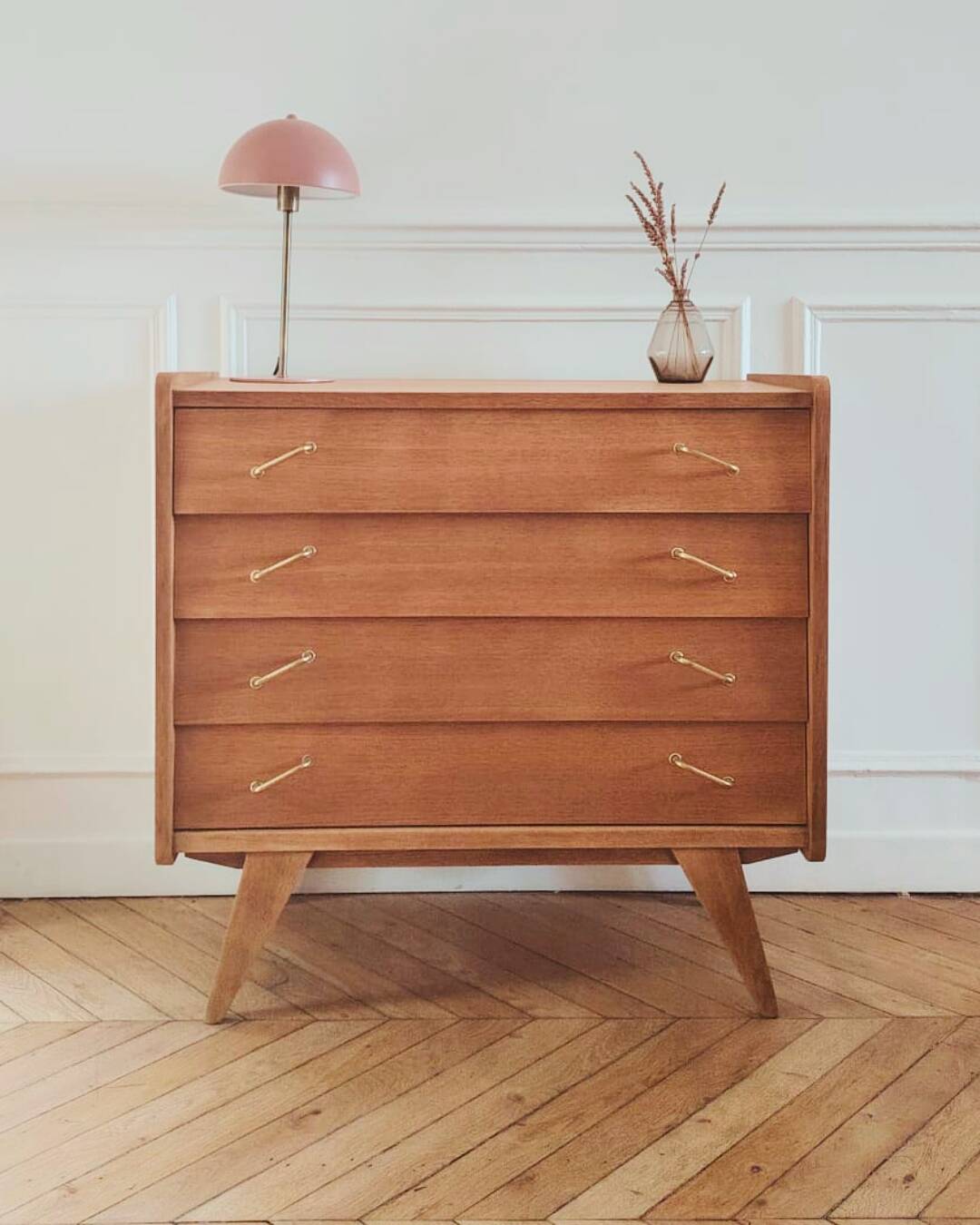 Commode rénovée de style scandinave, années 50-60