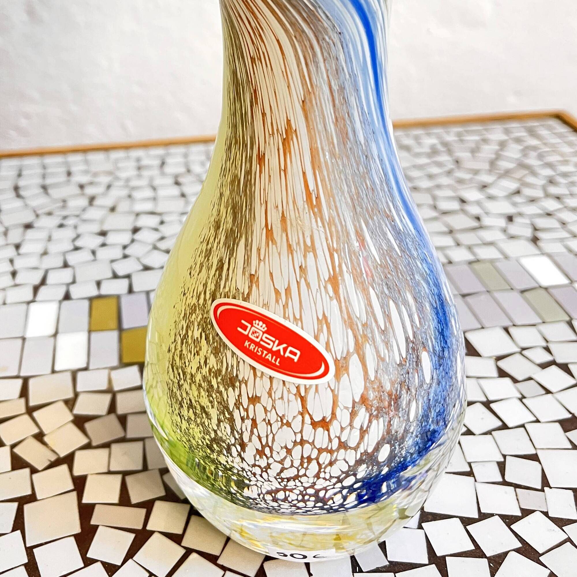 Glass vase Joska Kristall Mundgeblasen Germany 1970s.