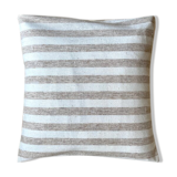 Beige striped cotton cushion ☐ 40 cm