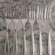 Silver metal dessert forks