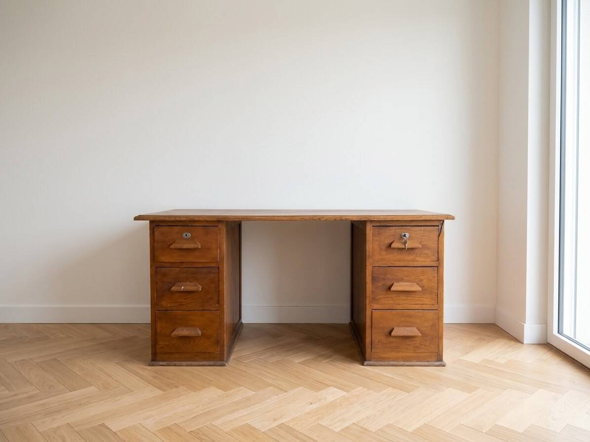 Antique solid wood desk