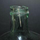 Large vintage light green glass demijohn bottle 20L H42cm