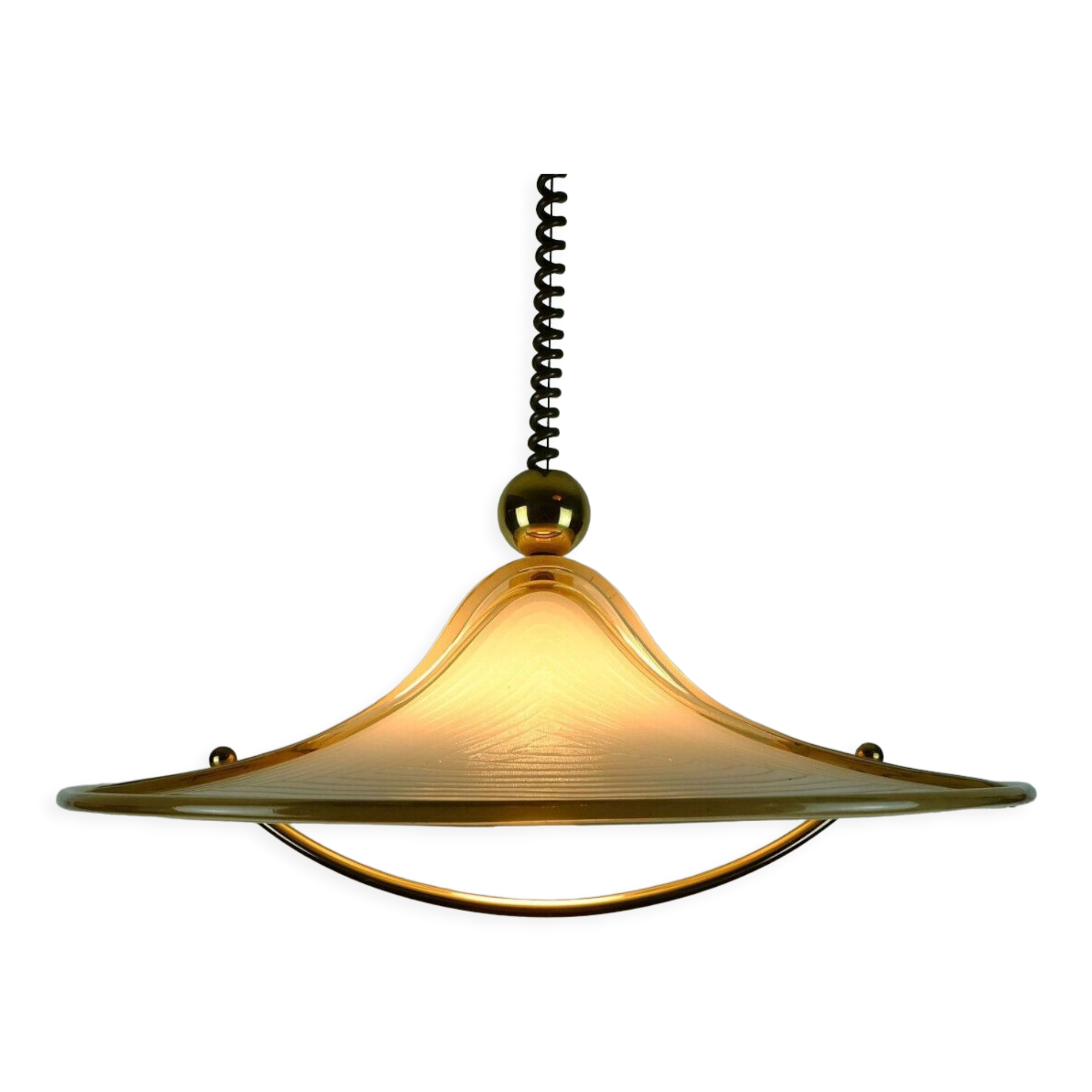 large cristallux hustadt adlustable PENDANT LAMP acrylic and brass
