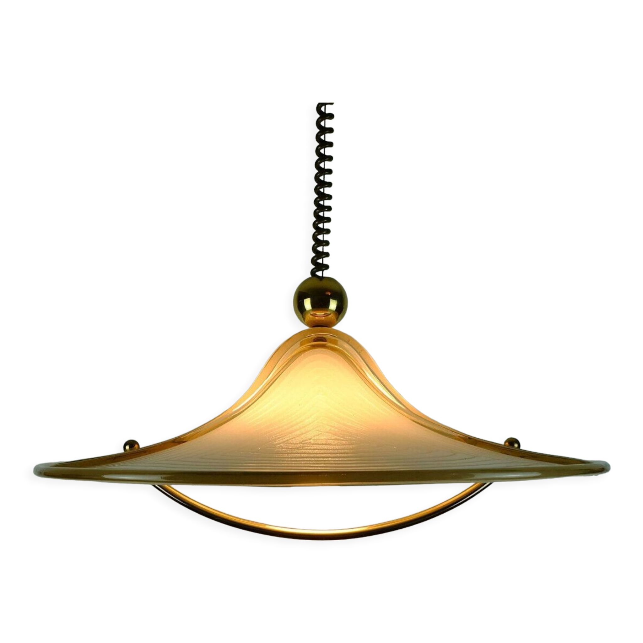 large cristallux hustadt adlustable PENDANT LAMP acrylic and brass