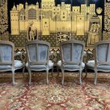 Set of 4 Louis XV style cabriolet armchairs