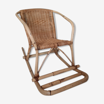 Rattan and wicker rocking chair