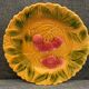 6 assiettes en barbotine fruits Sarreguemines