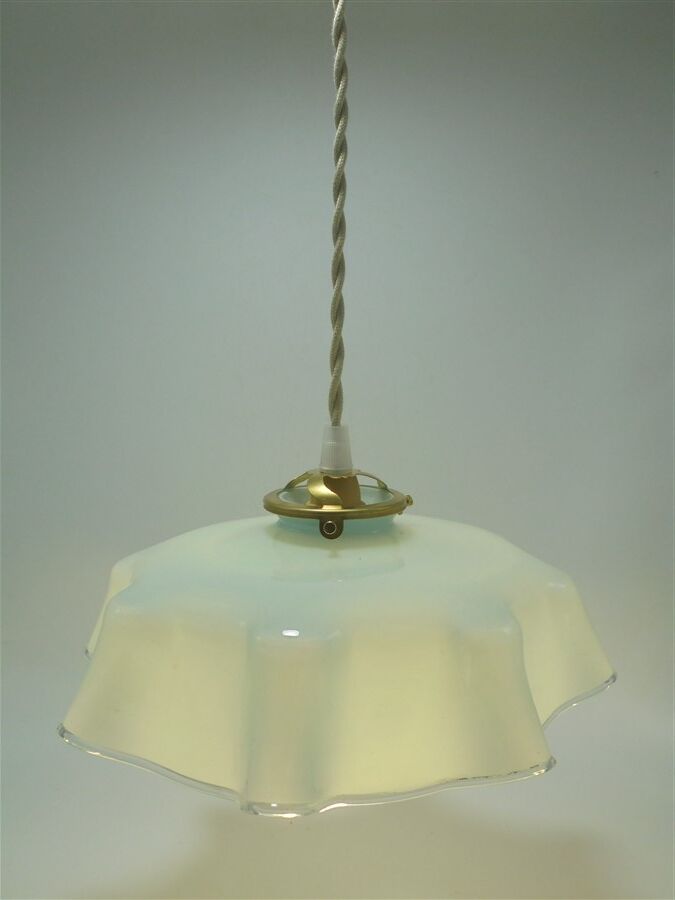 Blue opaline hanging lamp