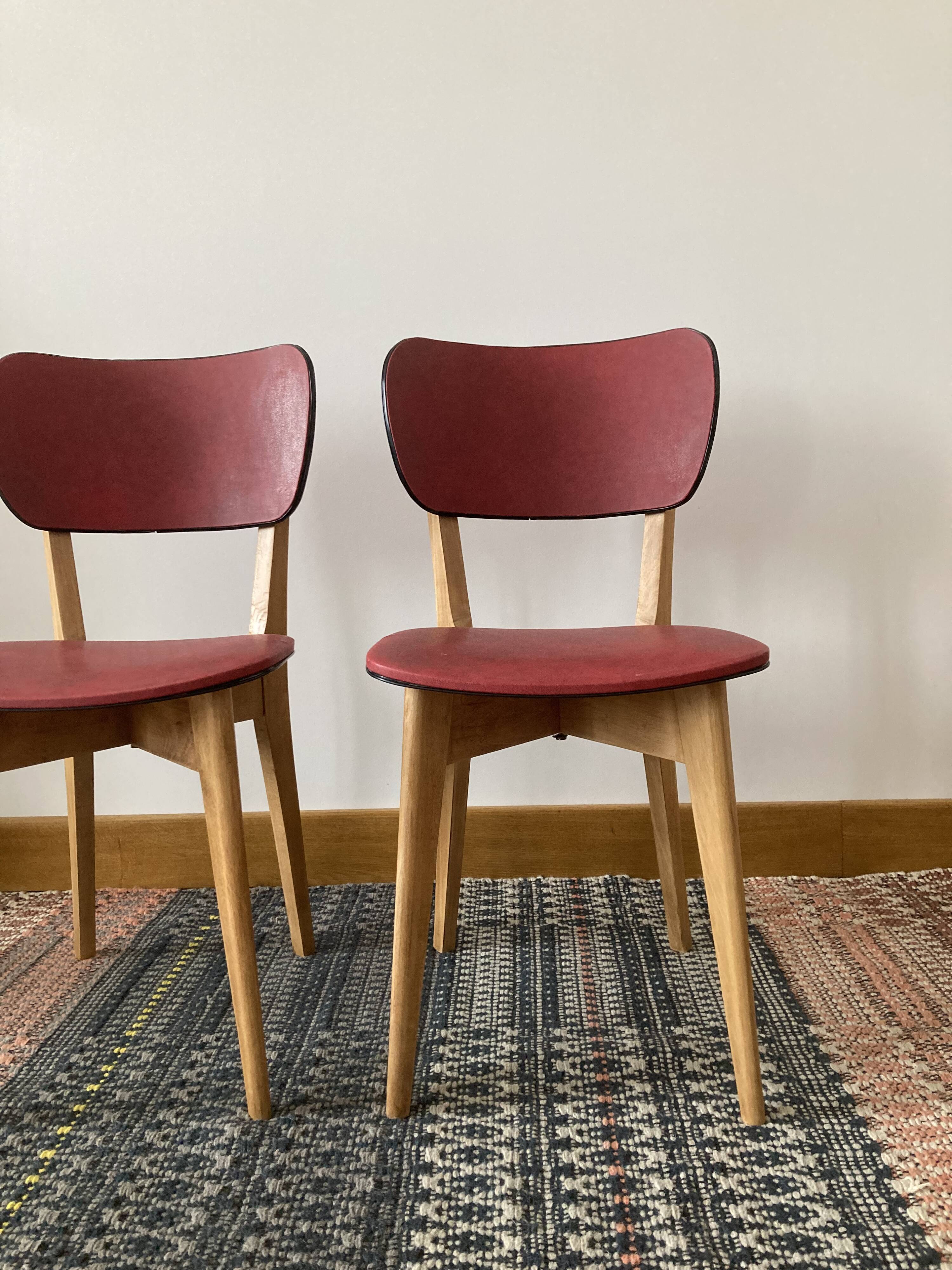 Pair of red skai chairs