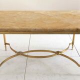 Marble and gilded metal coffee table