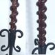 Floor candelabra in wrought iron and turned wood