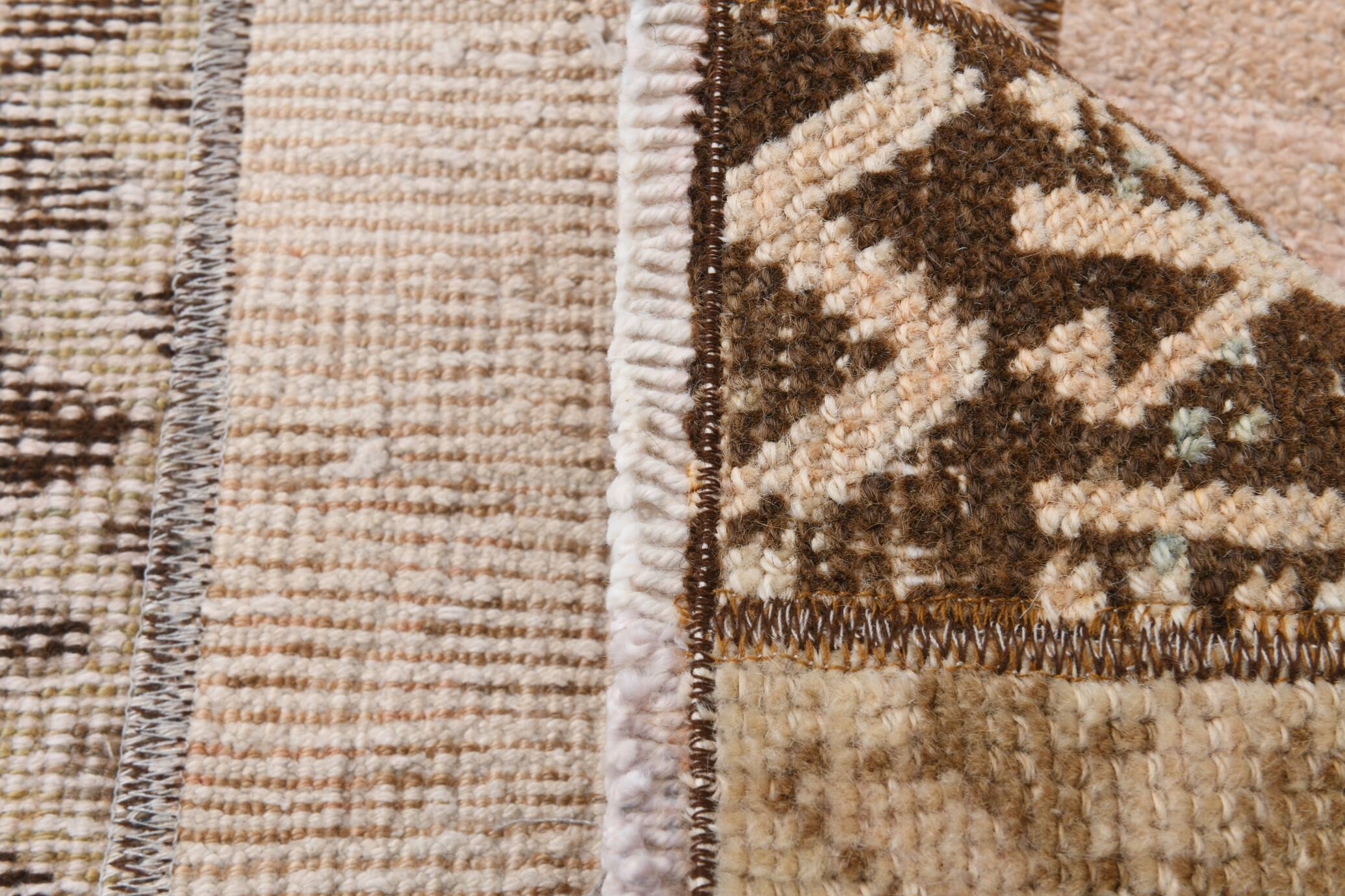 Pale Red Brown Hallway Vintage Runner Rug, 63x356Cm