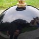 Pair of 70s designer lamps in black ceramic and gold metal