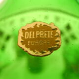 Liquor/digestive service in green and gold glass DELPRETE