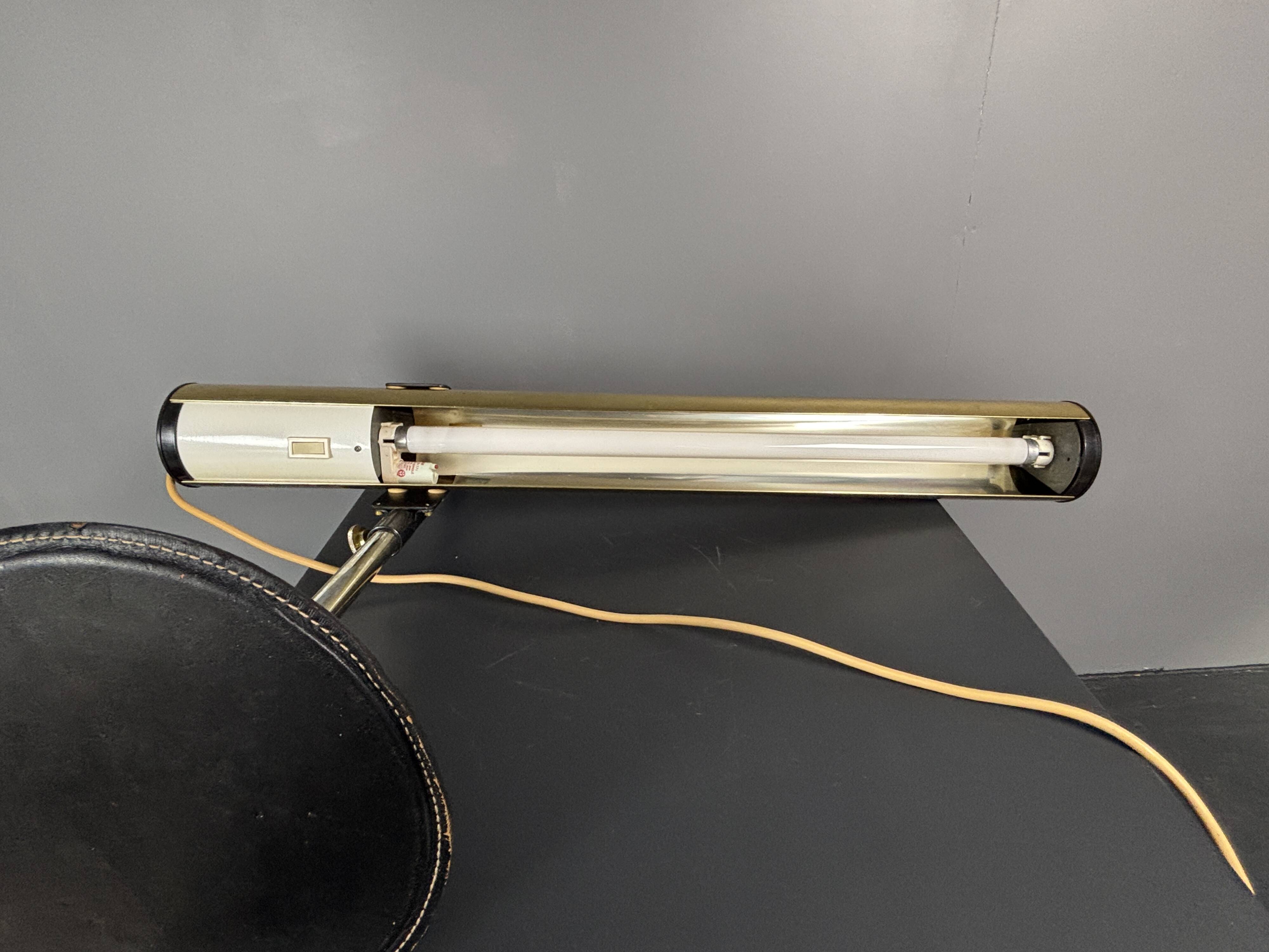 XL brass desk lamp by Göran Pehrson for Ateljé Lyktan, model Kanon, 1978