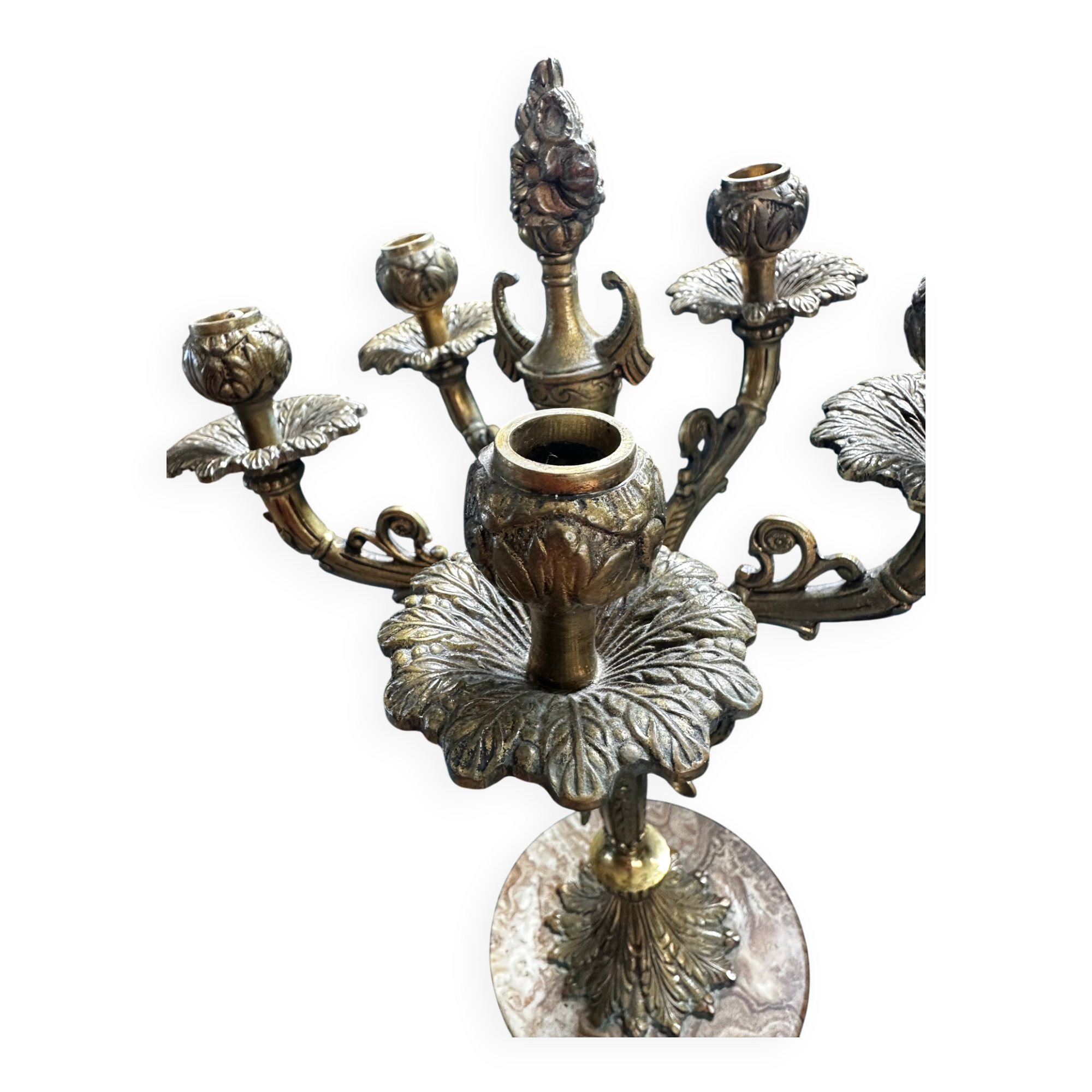 Superb rococo candelabrum. Louis XV, 5 lights. Electrified.