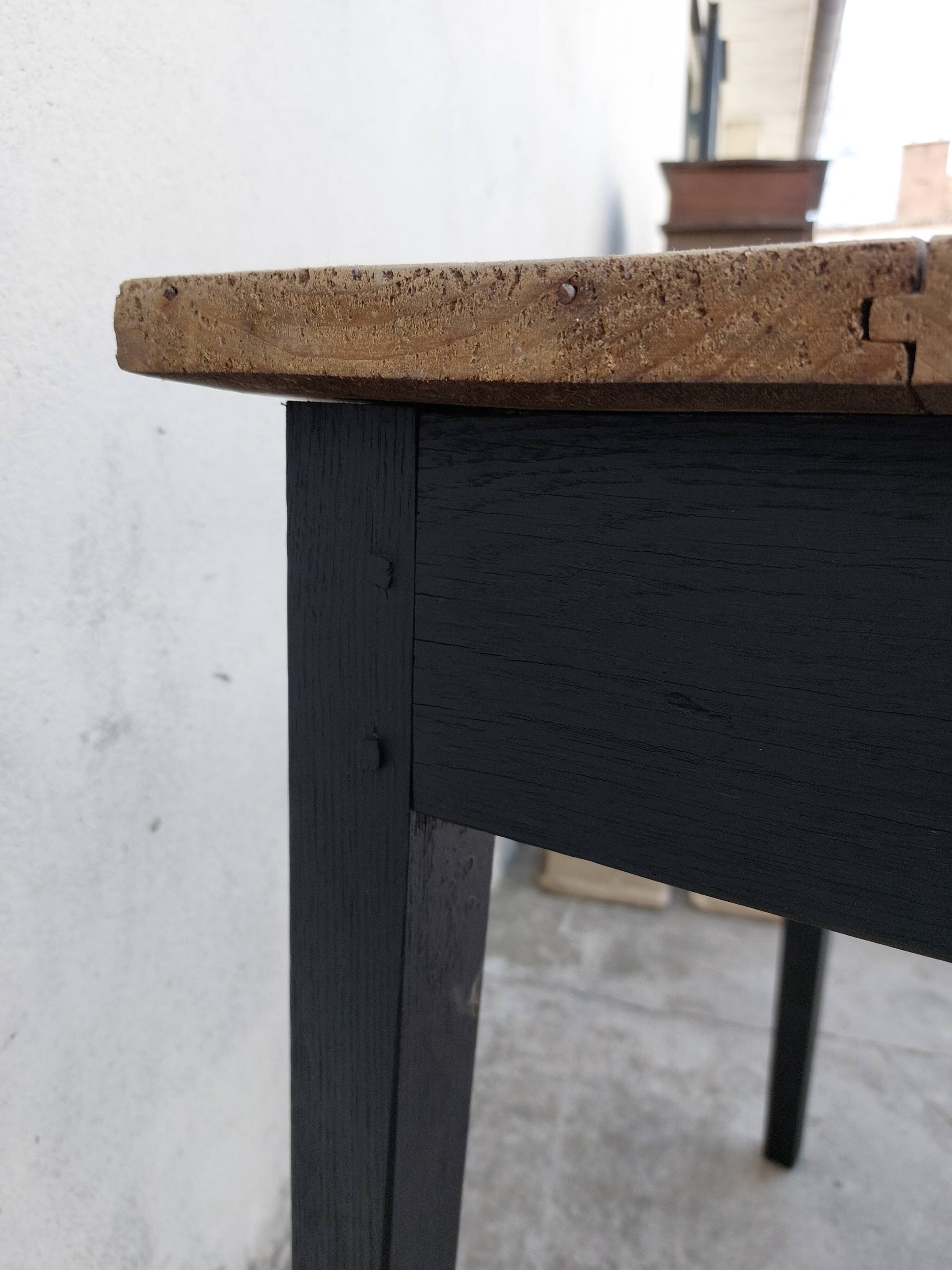 Black patinated old farmhouse table