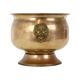 Antique Brass Jardinière Plant Pot with Lion Heads, Early 20th Century