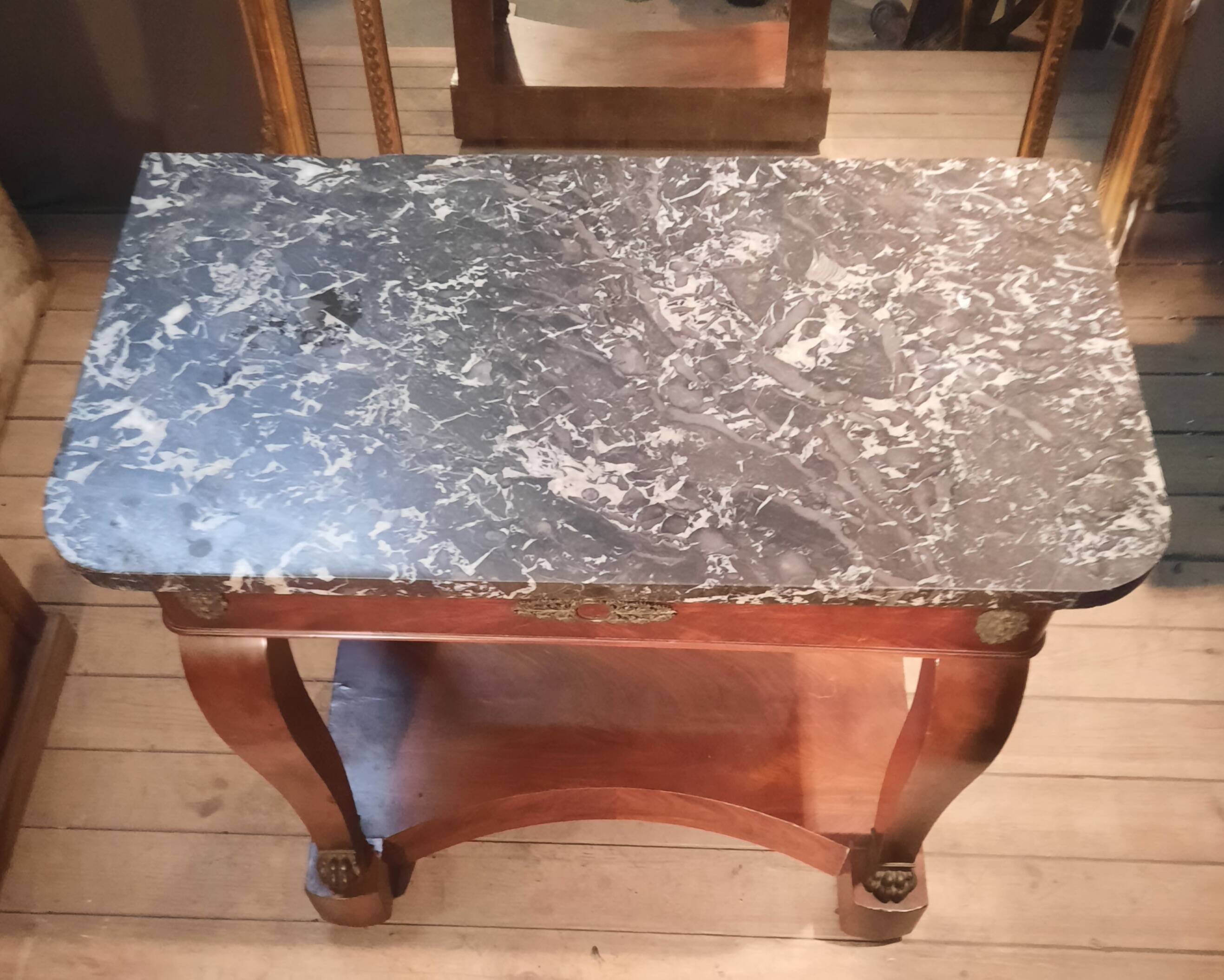 Restoration period console in mahogany