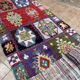 Vintage Boucherouite hallway rug: handwoven Berber rug.