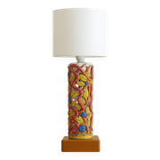 Openwork ceramic lamp base with Garden of Eden decor