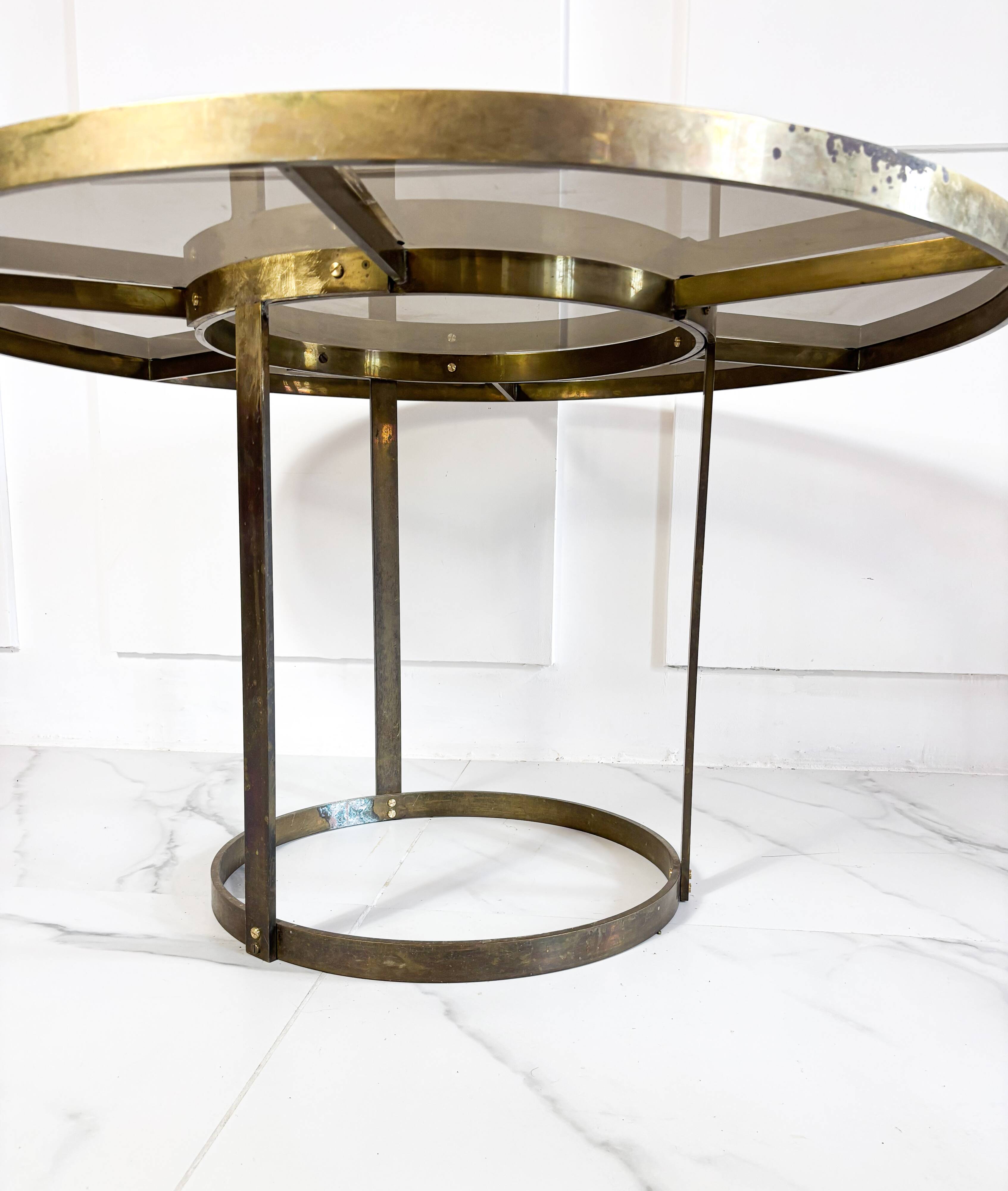 Italian brass table, circa 1970, Gabriella Crespi style