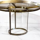 Table en laiton style Gabriella Crespi, Italie circa 1970