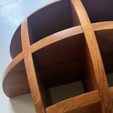 Library shelf half-sphere solid wood stained rosewood, 70s design