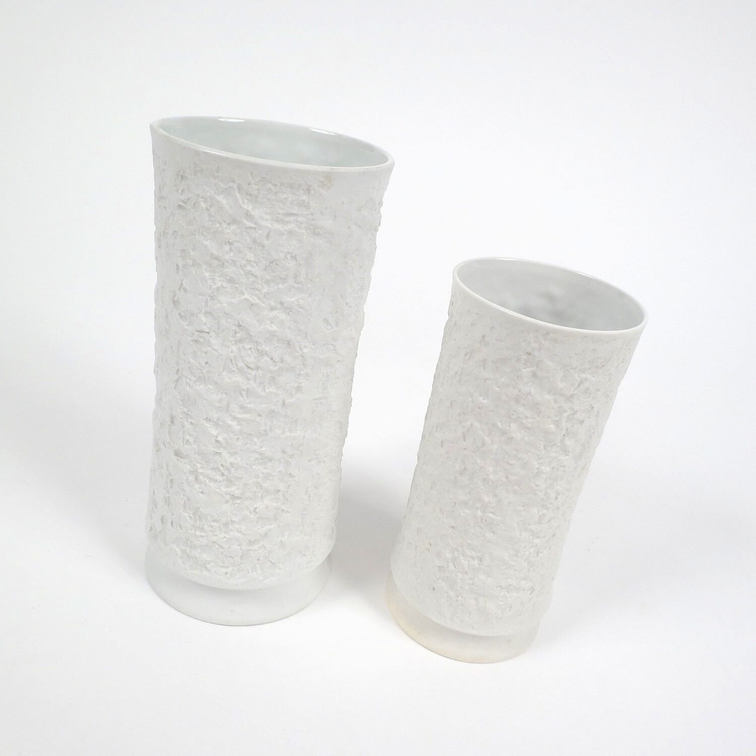 Pair of white vases in porcelain by Royal Bavaria, 1960s