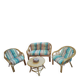 Rattan lounge with removable cushions