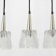 Set of three glass pendants by Carl Fagerlund for Orrefors, Sweden, 1960s.