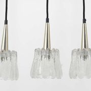 Set of three glass pendants by Carl Fagerlund for Orrefors, Sweden, 1960s.