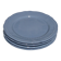 Set of 4 blue ceramic dessert plates.