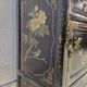 Vitrine chinoise vintage avec miroir, décor fleurs et oiseaux