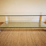 Italian travertine, perspex and glass coffee table, circa 1970