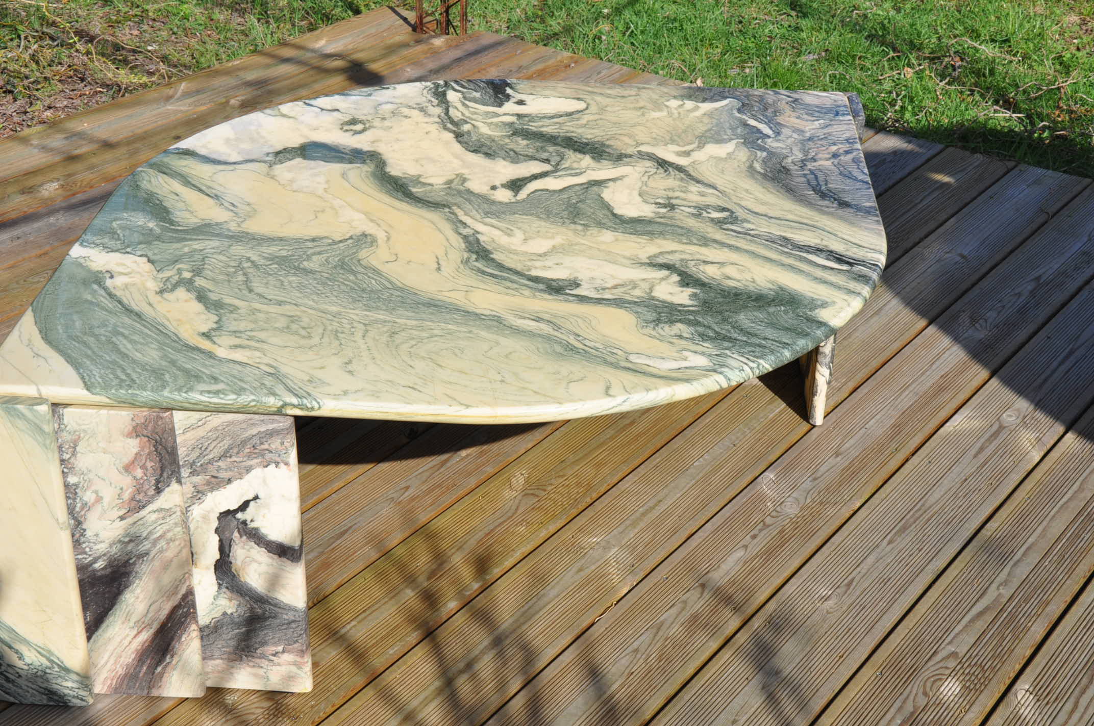 70s marble coffee table