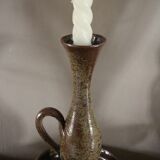 Vintage rat cave pyrite stone candlestick