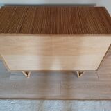 Buffet in rattan and vintage split bamboo