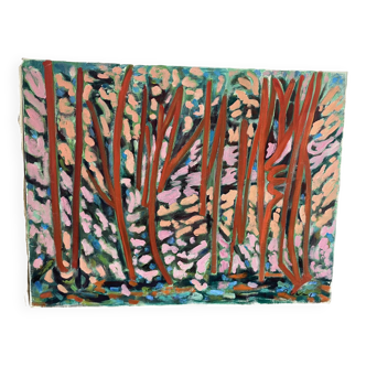 Paysage de foret signé
