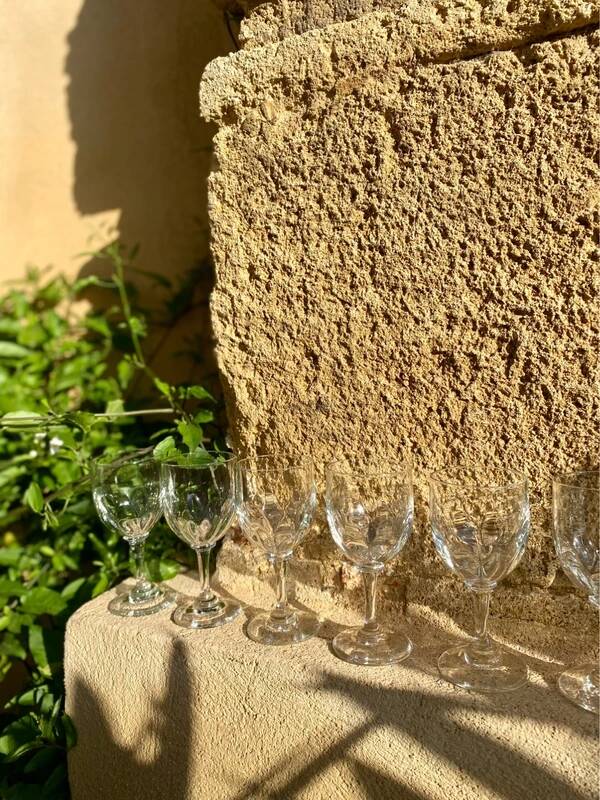 Vintage white wine glasses