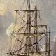 Alexandre Thomas Francia, oil on canvas with marine theme and sailboats