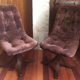 Chaise pivotante bois et velours 70