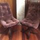 Chaise pivotante bois et velours 70