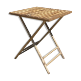 Table bistrot pliable en bambou des années 1990