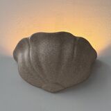 Pair of vintage wall sconces, speckled pink plaster, France, 1970