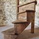 Segment of a spiral staircase in solid oak, early 19th century.